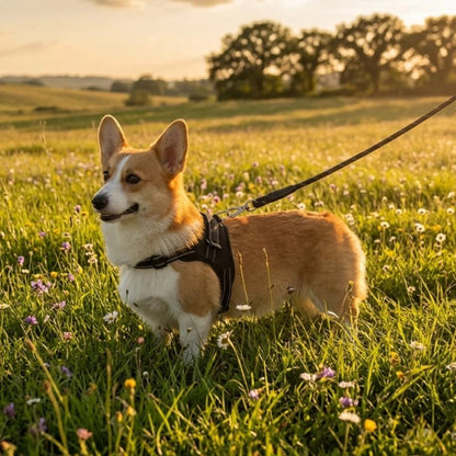 Corgi en Harnais chien noir